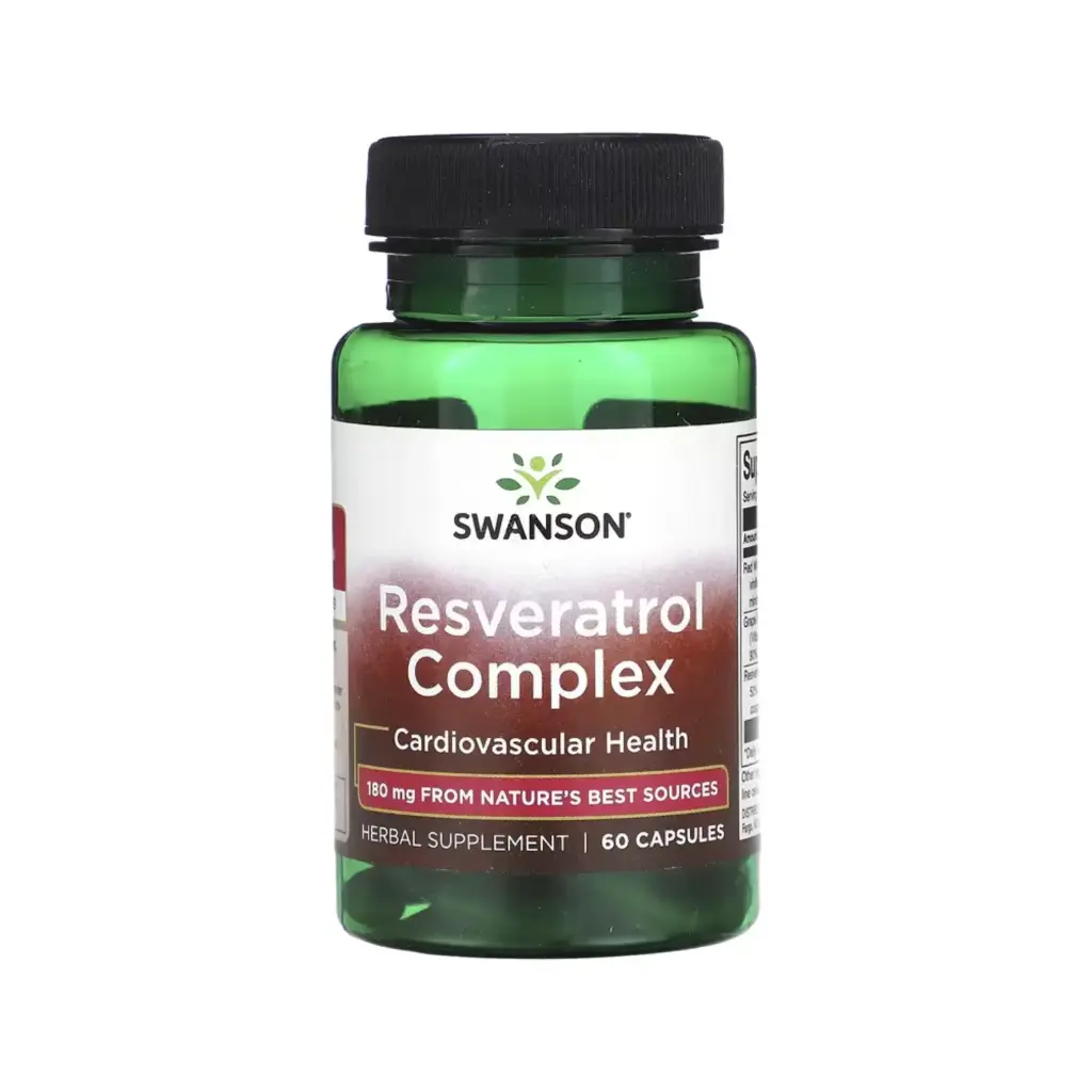 Swanson Complejo De Resveratrol, Salud Cardiovascular, 60 Cápsulas 