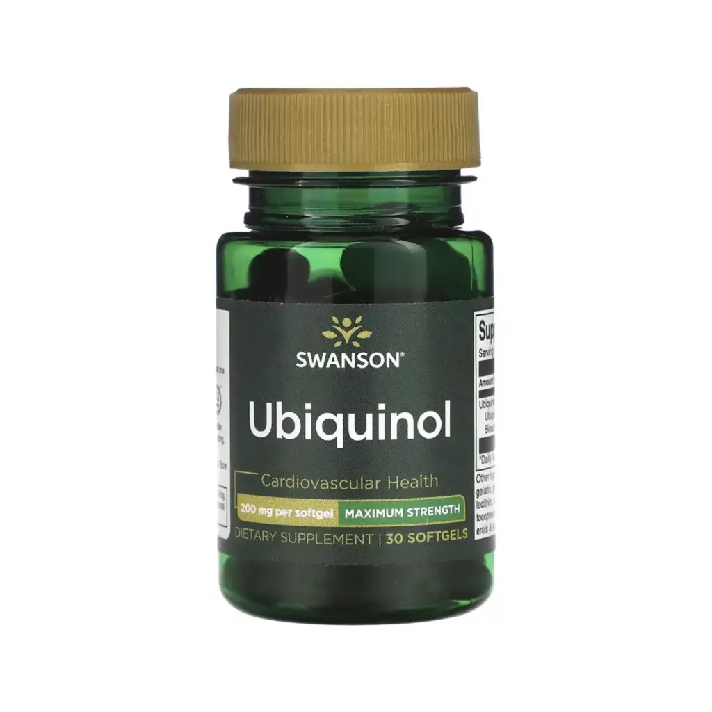 [087614024608] Swanson Ubiquinol, Concentración Máxima, Salud Cardiovascular, 200 Mg, 30 Cápsulas Blandas 