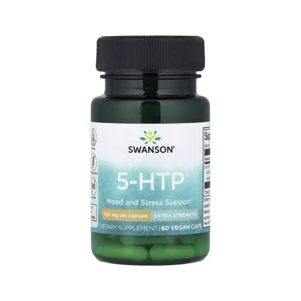 Swanson 5-htp, Refuerzo Para El Estado De Ánimo Y El Alivio Del Estrés, 100 Mg, 60 Cápsulas Veganas 