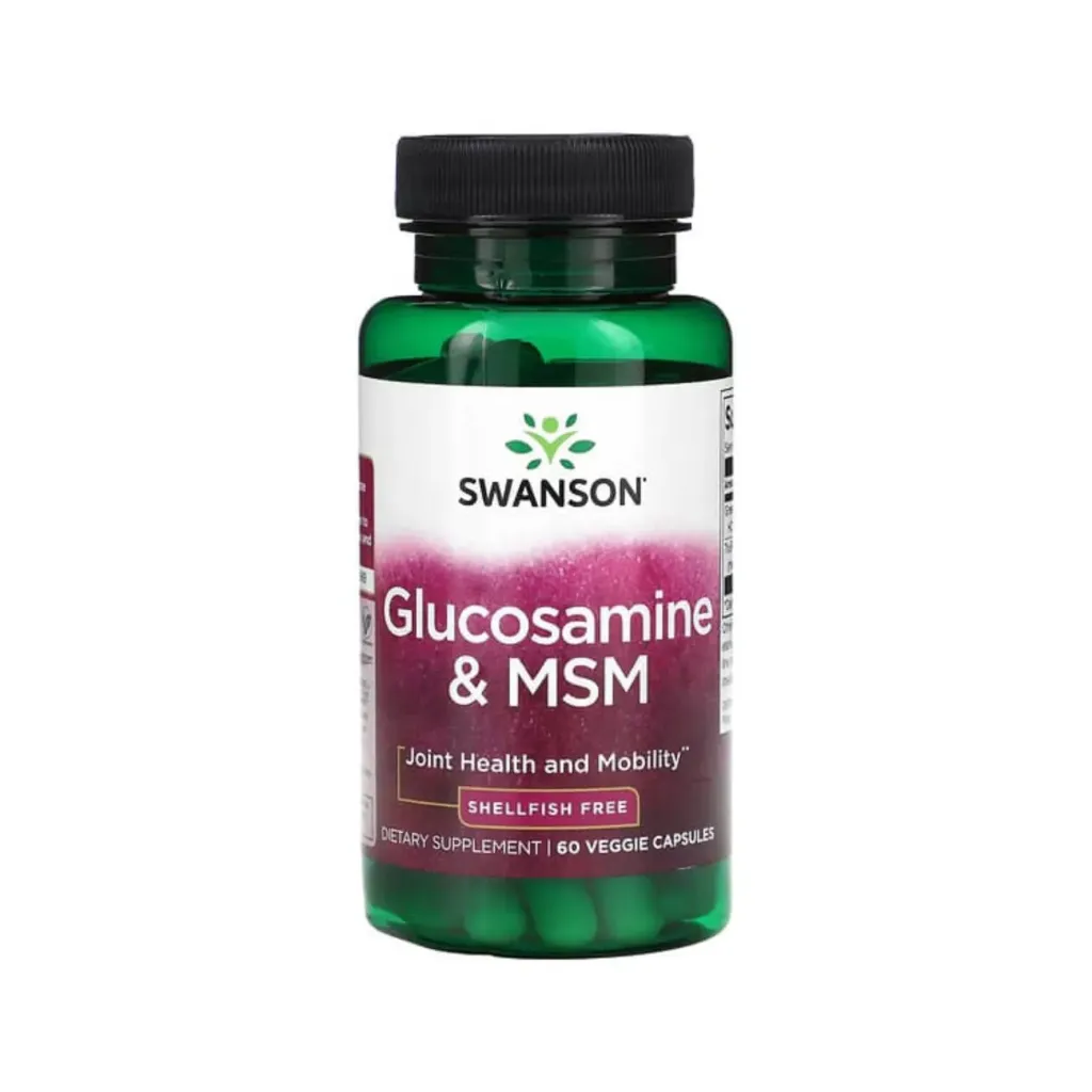 Swanson Glucosamina Y Msm, Para El Cuidado Avanzado De Las Articulaciones, 60 Cápsulas Vegetarianas
