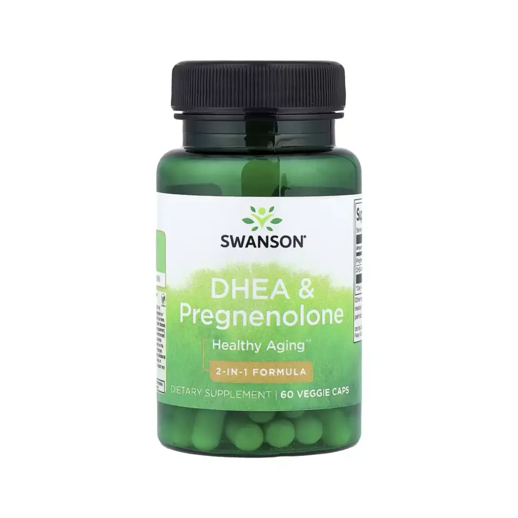 Swanson DHEA Y Pregnenolona, Envejecimiento Saludable, 60 Cápsulas Vegetales 