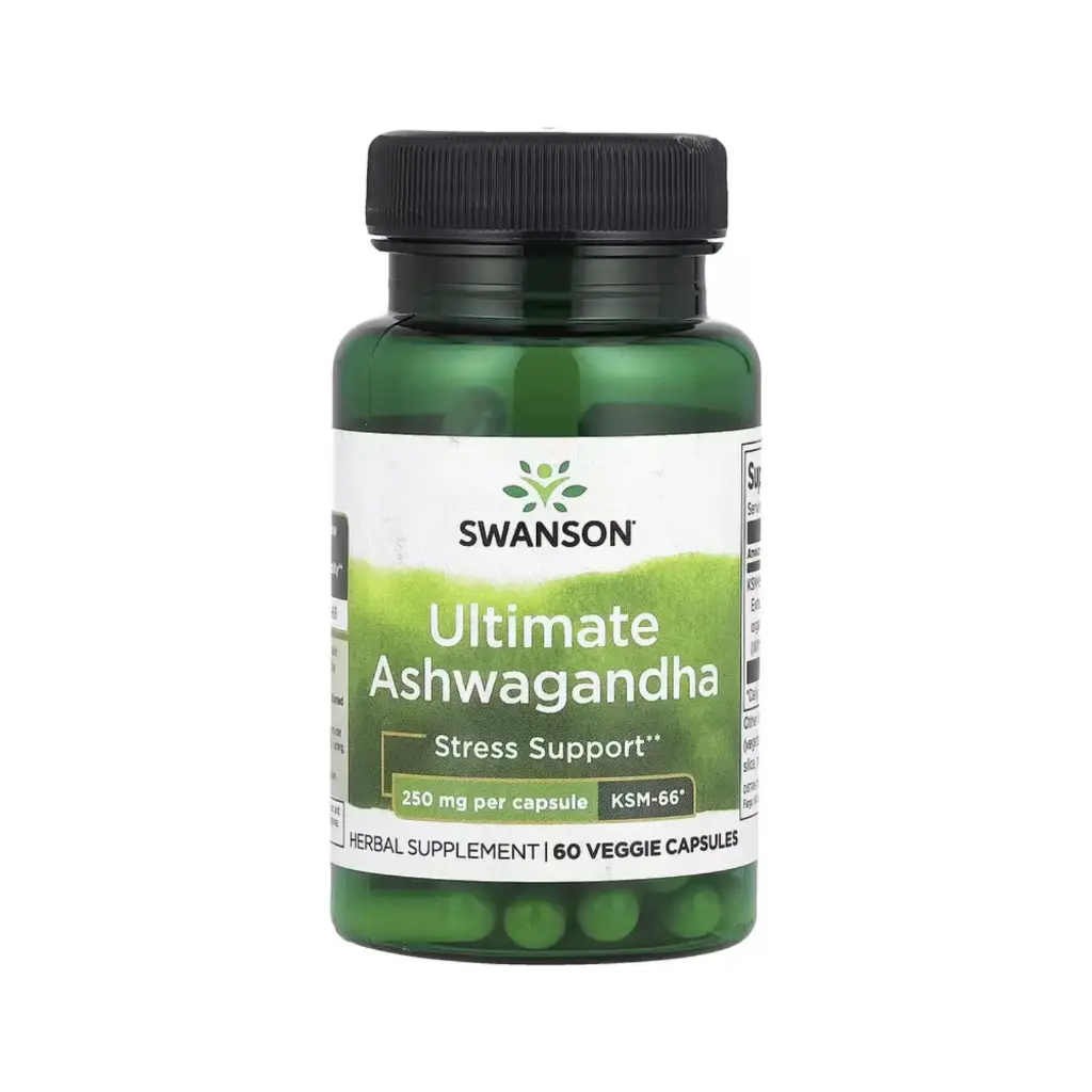 Swanson Ashwagandha Superior, Suplemento Para El Alivio Del Estrés, 250 Mg, 60 Cápsulas Vegetales 