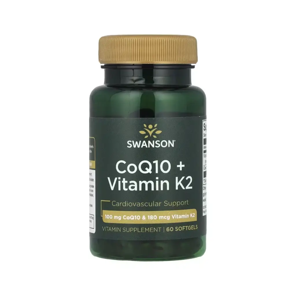 [087614210698] Swanson Coq10 + Vitamin K2, Refuerzo Para La Salud Cardiovascular, 60 Softgels 