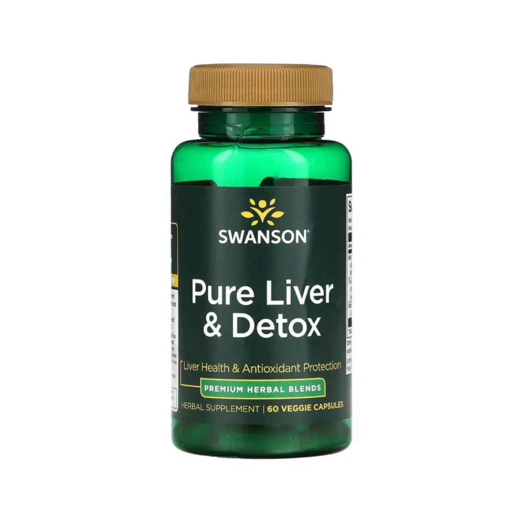 Swanson Pure Liver & Detox, Promueve La Desintoxicación Natural Del Organismo, 60 Cápsulas Vegetales