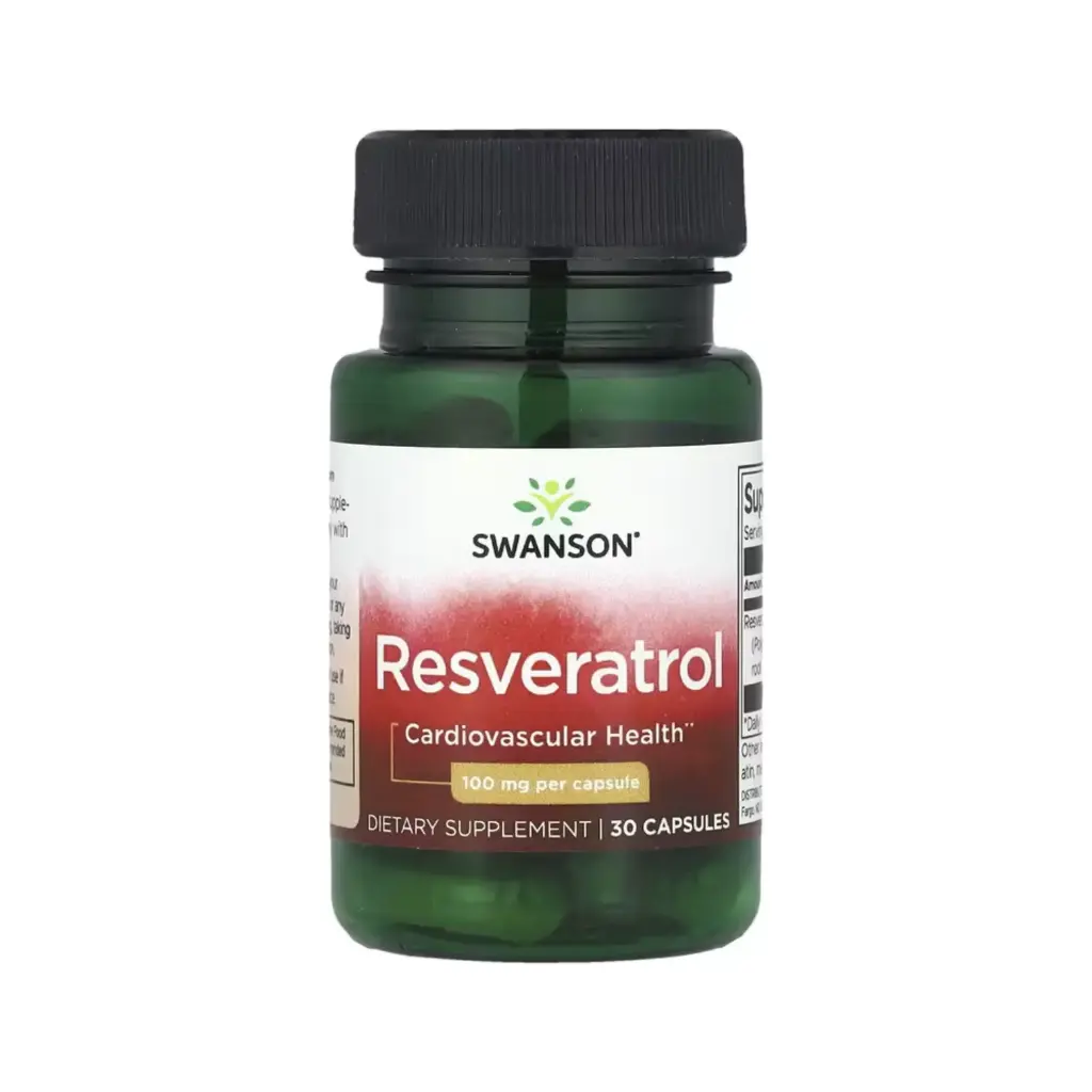 Swanson Resveratrol, Salud Cardiovascular, 100 Mg, 30 Cápsulas 