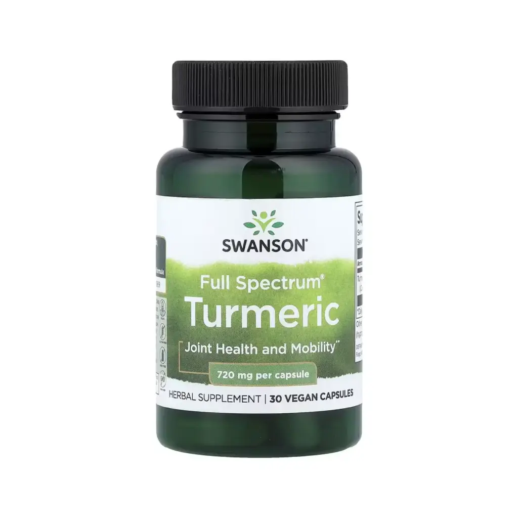 Swanson Cúrcuma Full Spectrum, Salud Y Movilidad De Las Articulaciones 720 Mg, 30 Cápsulas Veganas