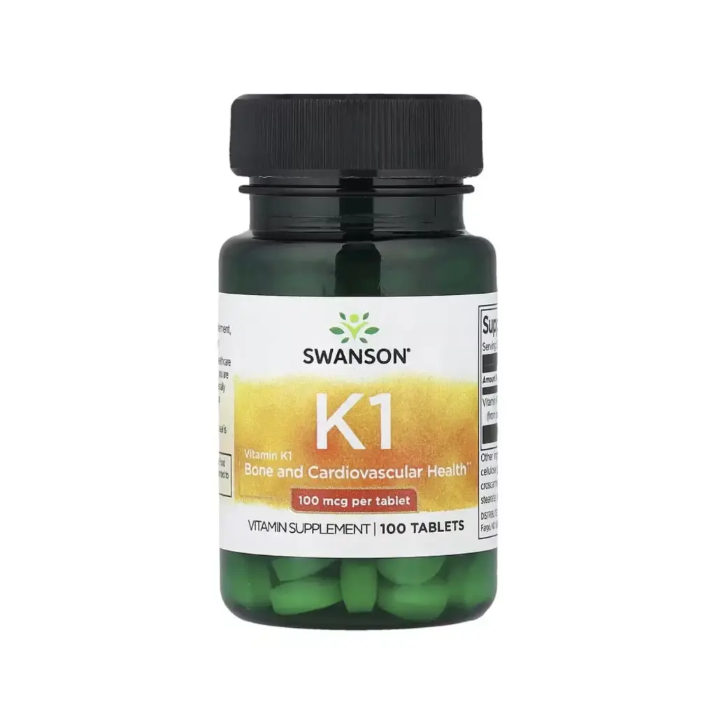 Swanson Vitamina K1, Salud Ósea Y Cardiovascular, 100 Mcg, 100 Tabletas