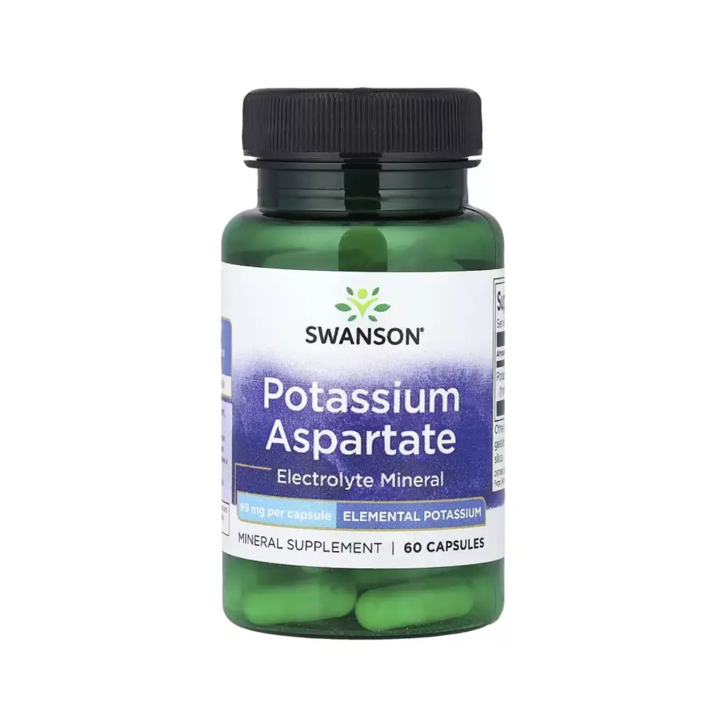 Swanson Aspartato De Potasio, Electrolitos Y Minerales 99 Mg, 60 Cápsulas