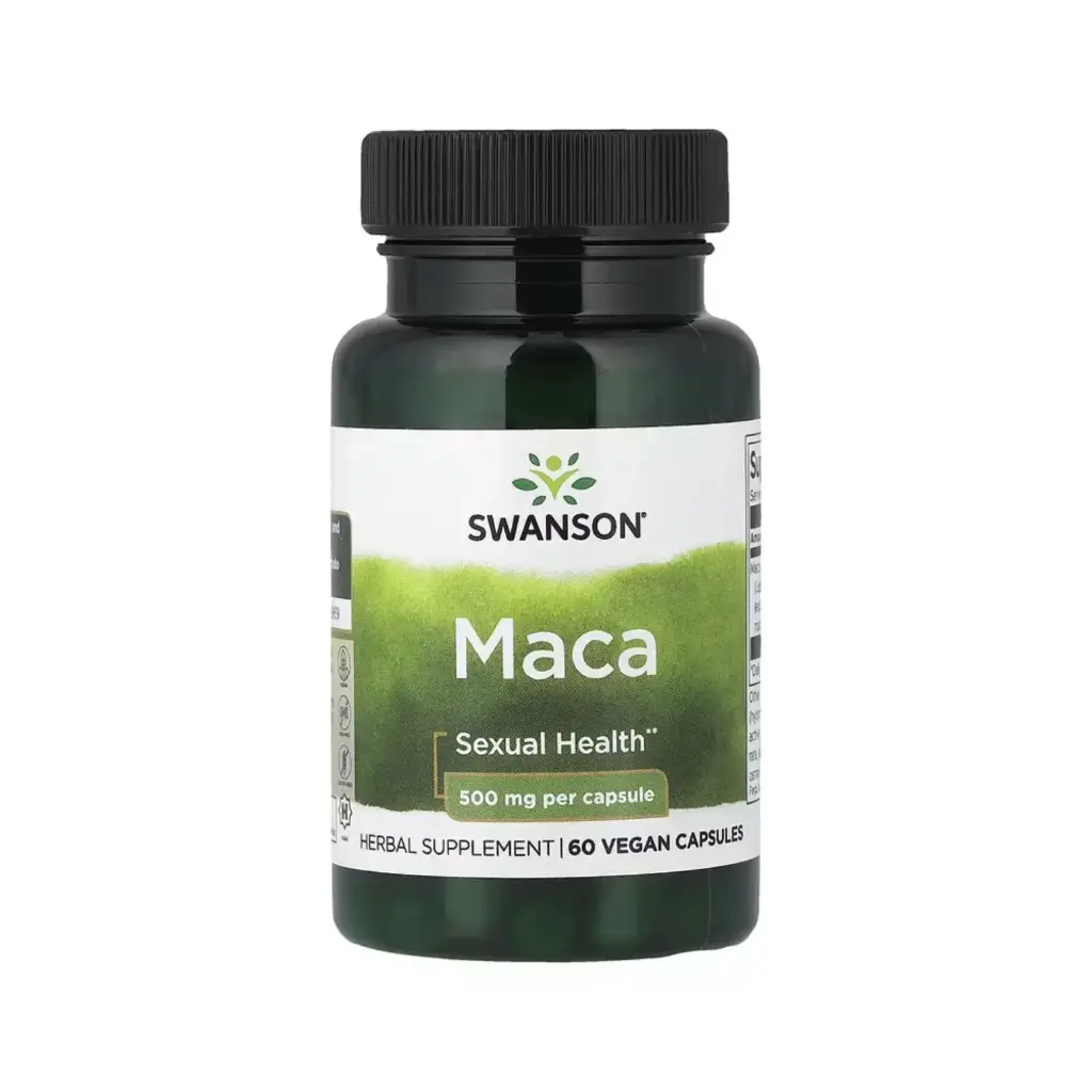 Swanson, Maca, 500 Mg, Salud Sexual,60 Cápsulas Veganas 