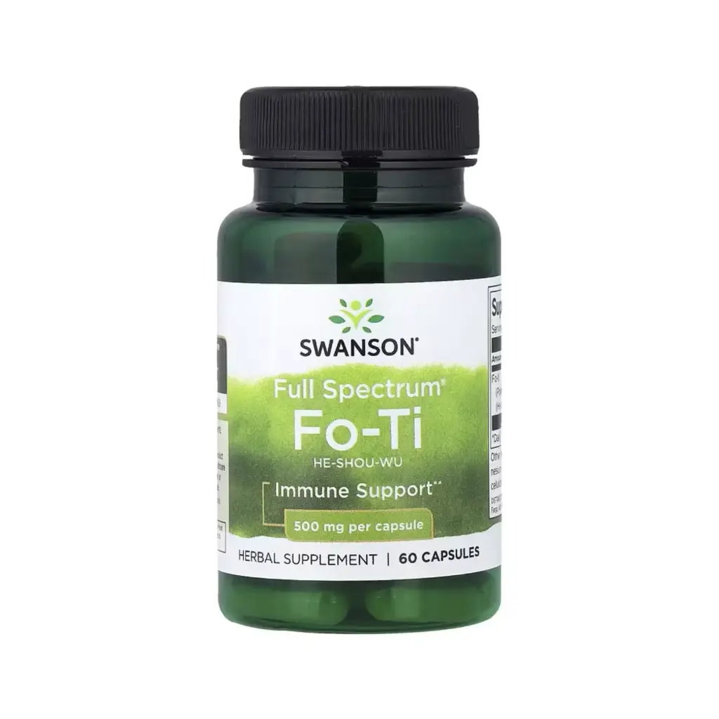 Swanson Fo-ti Full Spectrum, Refuerzo Inmunitario 500 Mg, 60 Cápsulas 