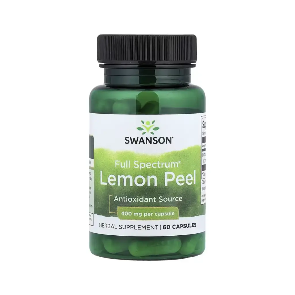 Swanson Full Spectrum, Cáscara De Limón, Fuente De Antioxidantes 400 Mg, 60 Cápsulas 