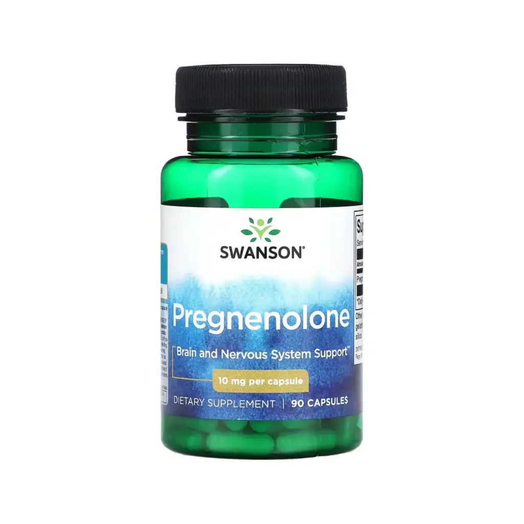 Swanson Pregnenolona, Refuerzo Para El Cerebro Y El Sistema Nervioso 10 Mg, 90 Cápsulas 