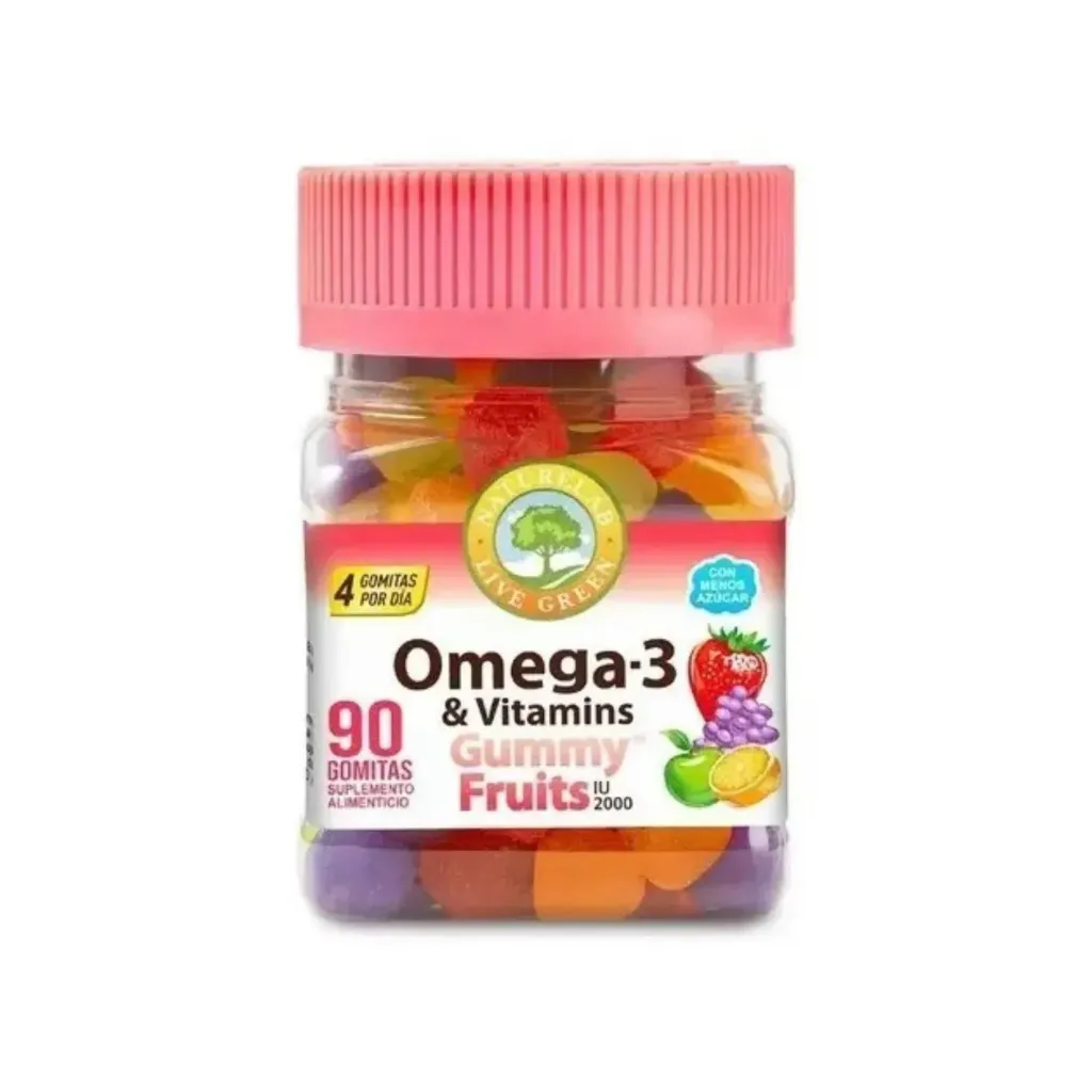 Naturelab Omega 3 & Vitaminas 2000 IU, Con 90 Gomitas