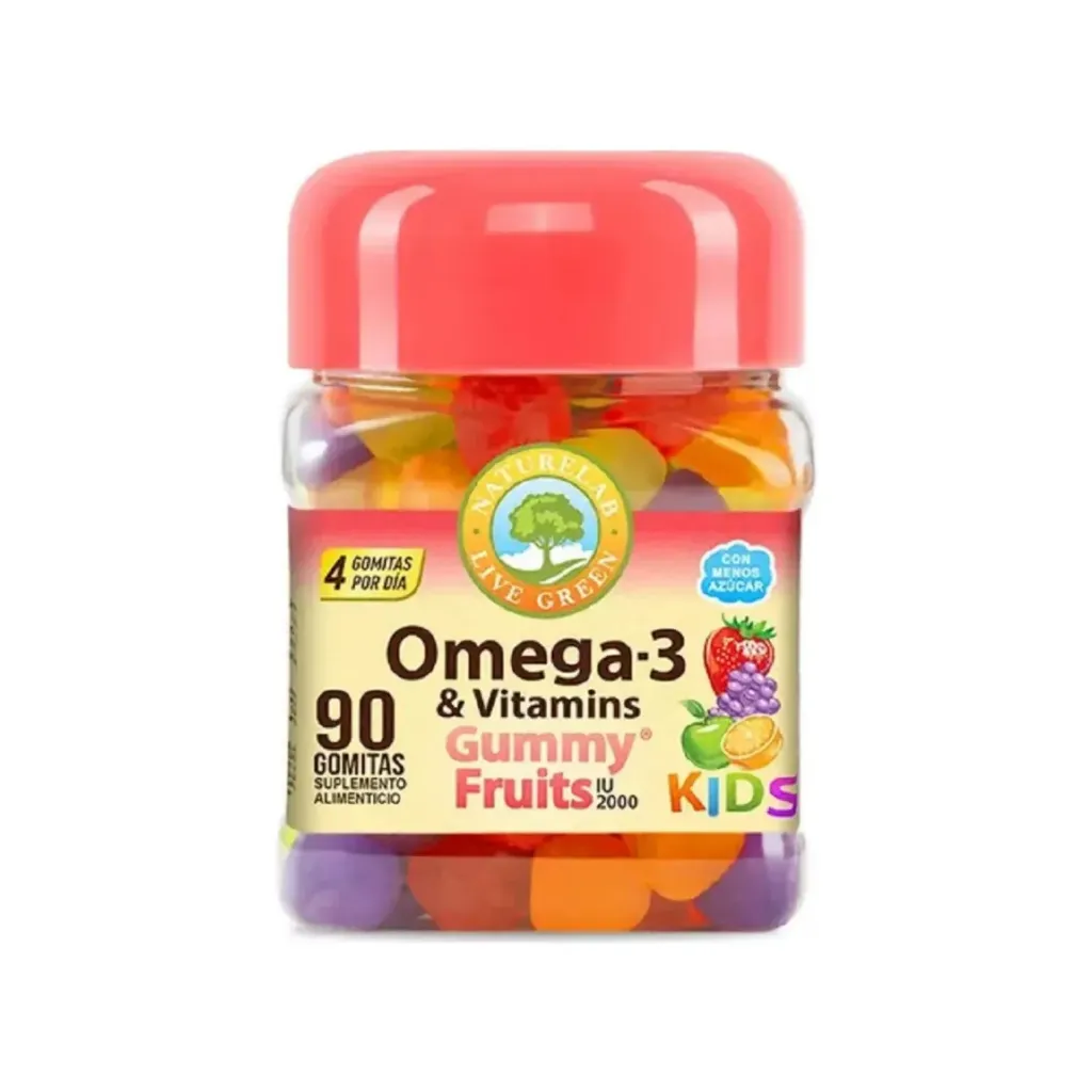 Naturelab Kids Omega 3 & Vitaminas 2000 IU, Con 90 Gomitas