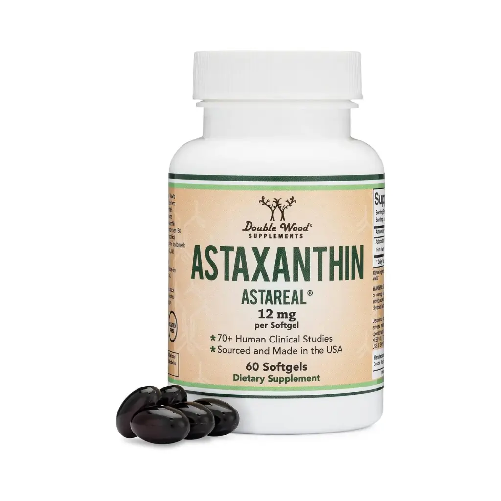 [850033272178] Double Wood Astaxantina (astareal) 12 Mg, 60 Softgels con más de 70 ensayos clínicos en humanos - La marca más estudiada del mundo