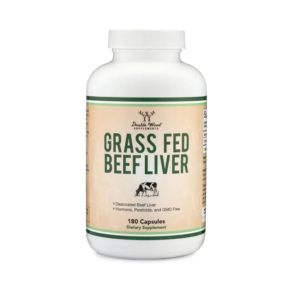 [850033272734] DOUBLE WOOD Grass Fed Beef Liver - 180 cápsulas
