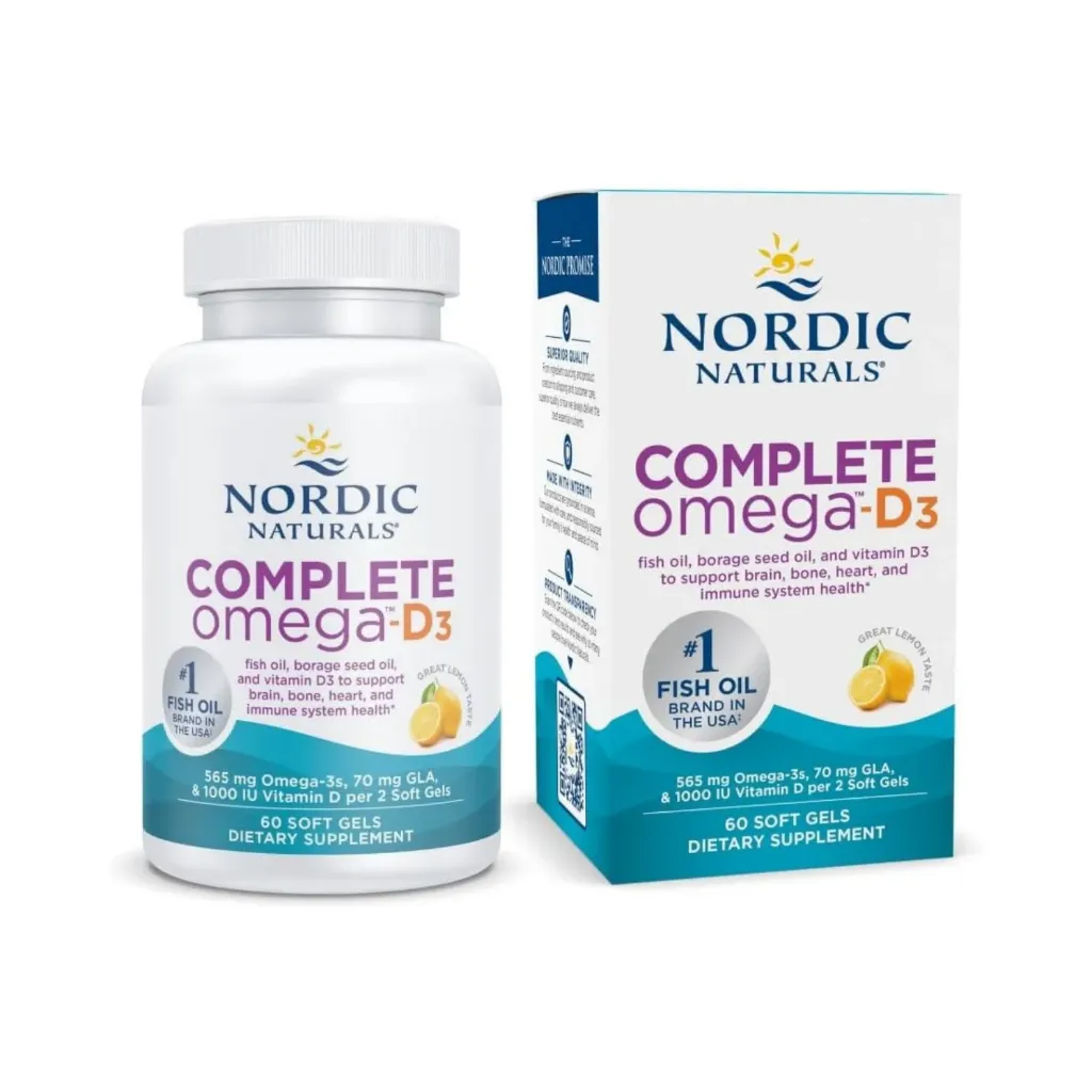[768990017780] Nordic Naturals Complete Omega-D3 500MG + 70mg GLA + 1000IU Vitamina D Con 60 Soft Gels