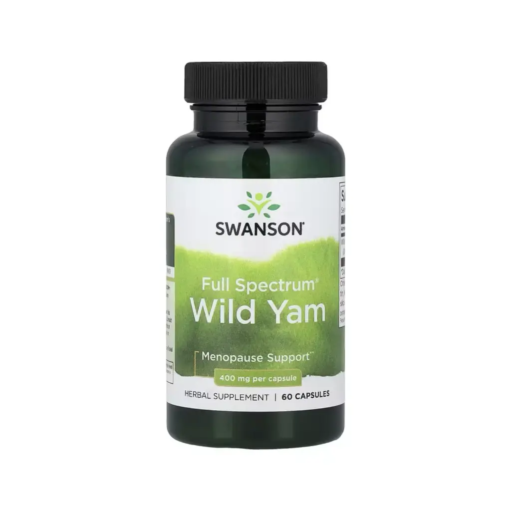 [087614112589] Swanson, Espectro Completo, Ñame Silvestre, Suplemento Para La Menopausia 400 Mg, 60 Cápsulas