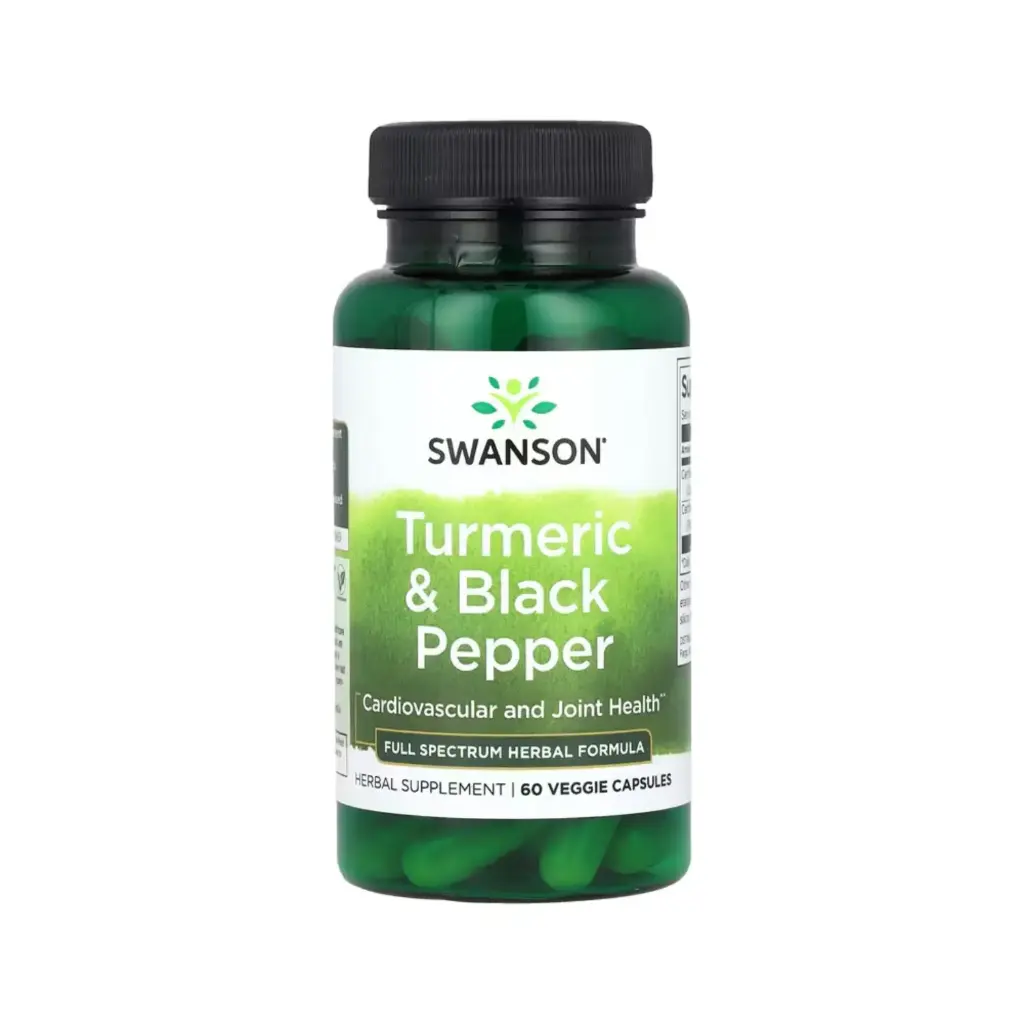 [087614116136] Swanson, Cúrcuma Y Pimienta Negra, Salud Cardiovascular Y De Las Articulaciones 60 Cápsulas Vegetales 