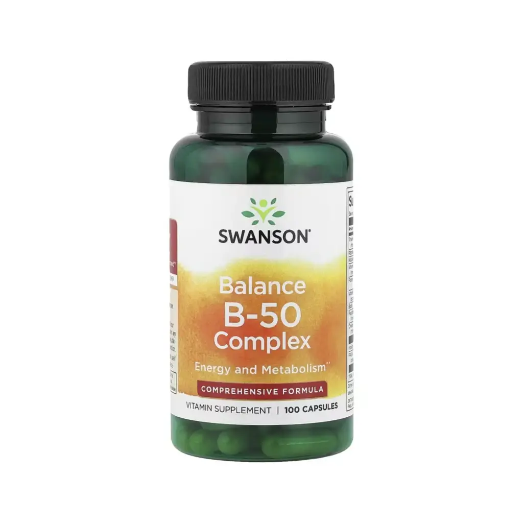 Swanson Complejo Balance B-50, Promueve La Salud Cardiovascular, Del Sistema Nervioso Y Del Sistema Inmunitario, 100 Cápsulas