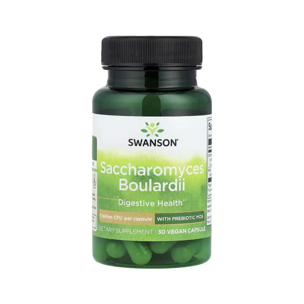 Swanson Saccharomyces Boulardii Con Mos Prebiótico, Salud Digestiva, 30 Cápsulas Veganas 