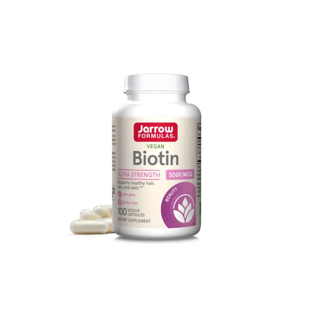 Jarrow Formulas Biotina 5000 mcg, 100 cápsulas vegetales