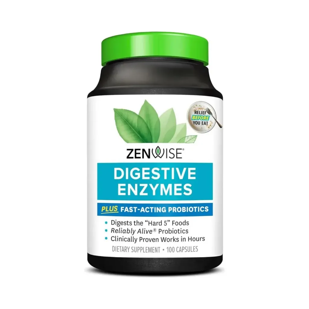 Zenwise Digestive Enzymes Probióticos y Prebióticos Digestivos Con 100 Capsulas