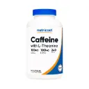 Nutricost Cafeína + L-teanina 100 mg, 240 cápsulas, 240 porciones, sin OMG, sin gluten