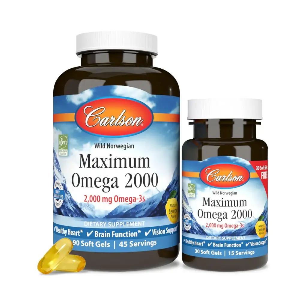 [088395172403] Carlson Maximum Omega 2000, Norwegian, 2,000 mg Omega-3s, 90 + 30 Soft Gels
