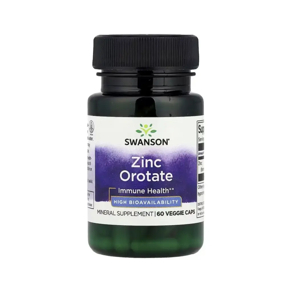 [087614029238] Swanson Orotato De Zinc, Salud Inmunitaria, 60 Cápsulas Vegetales (10 Mg Por Cápsula) 