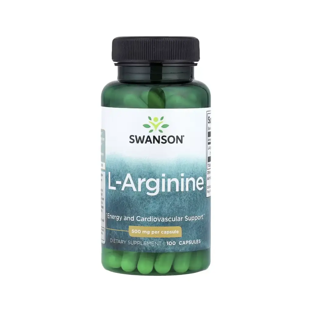 Swanson L-arginina, Refuerzo Energético Y Cardiovascular, 500 Mg, 100 Cápsulas 
