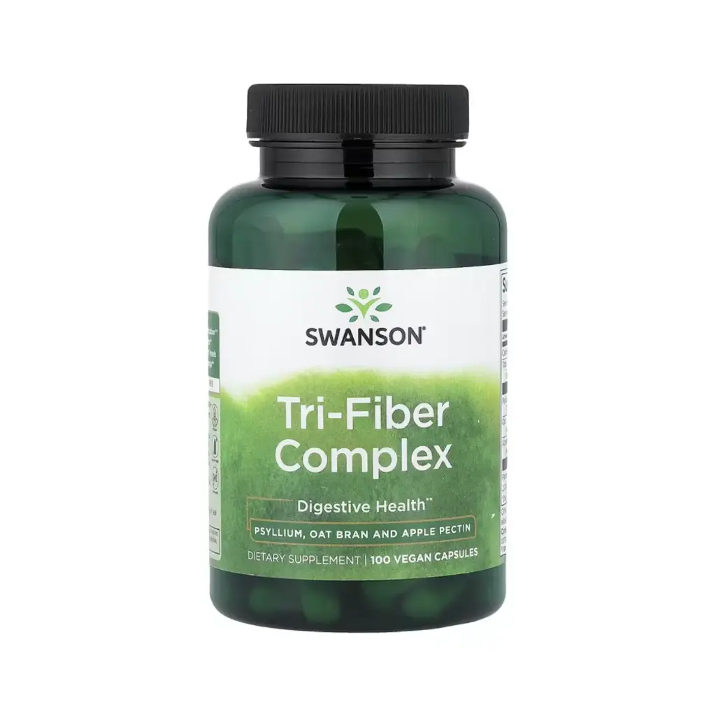 Swanson Complejo De Tres Fibras, Salud Digestiva, 100 Cápsulas Veganas 