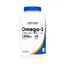 Nutricost Omega 3, Aceite de Pescado Omega 3 - 2500 mg, 120 cápsulas blandas Aceite de pescado, capturado en la naturaleza! 1200 mg EPA, 850 mg DHA
