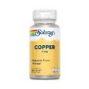Solaray, Cobre 2 Mg 100 Cápsulas, Apoya al Equilibrio Mineral y Salud General