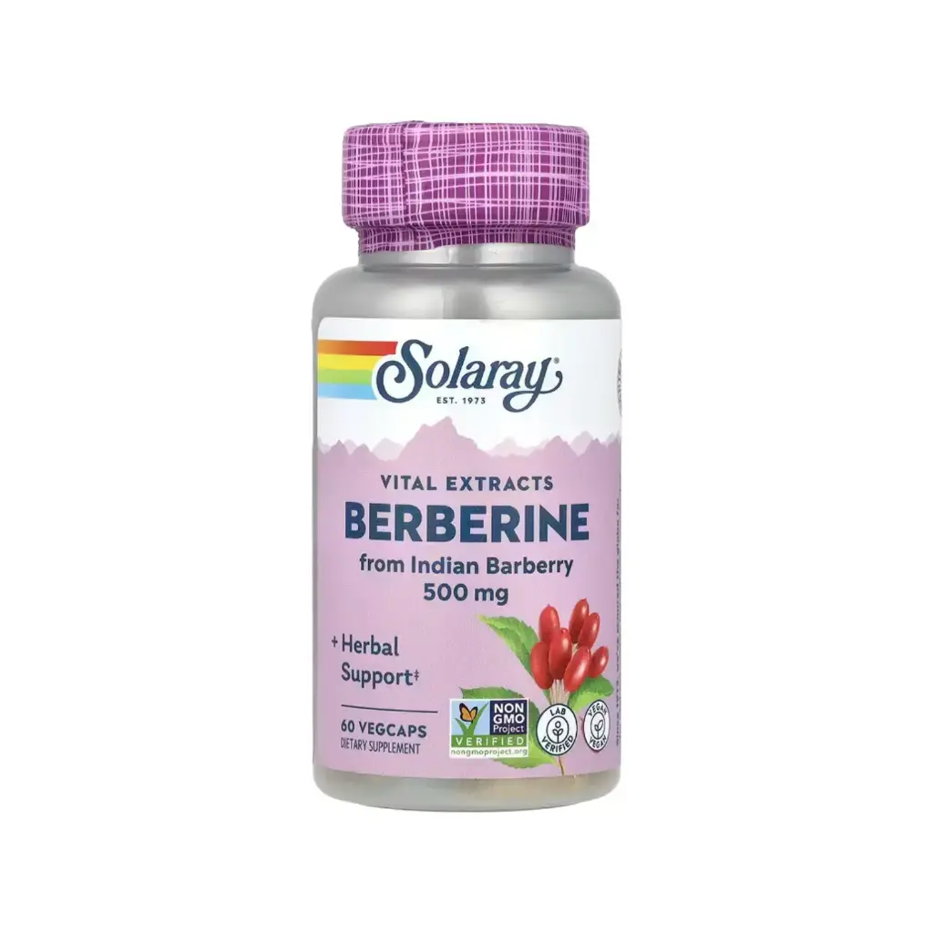 Solaray Berberina, 500 Mg, 60 Cápsulas Vegetales, Refuerzo para el Metabolismo y la Glucemia