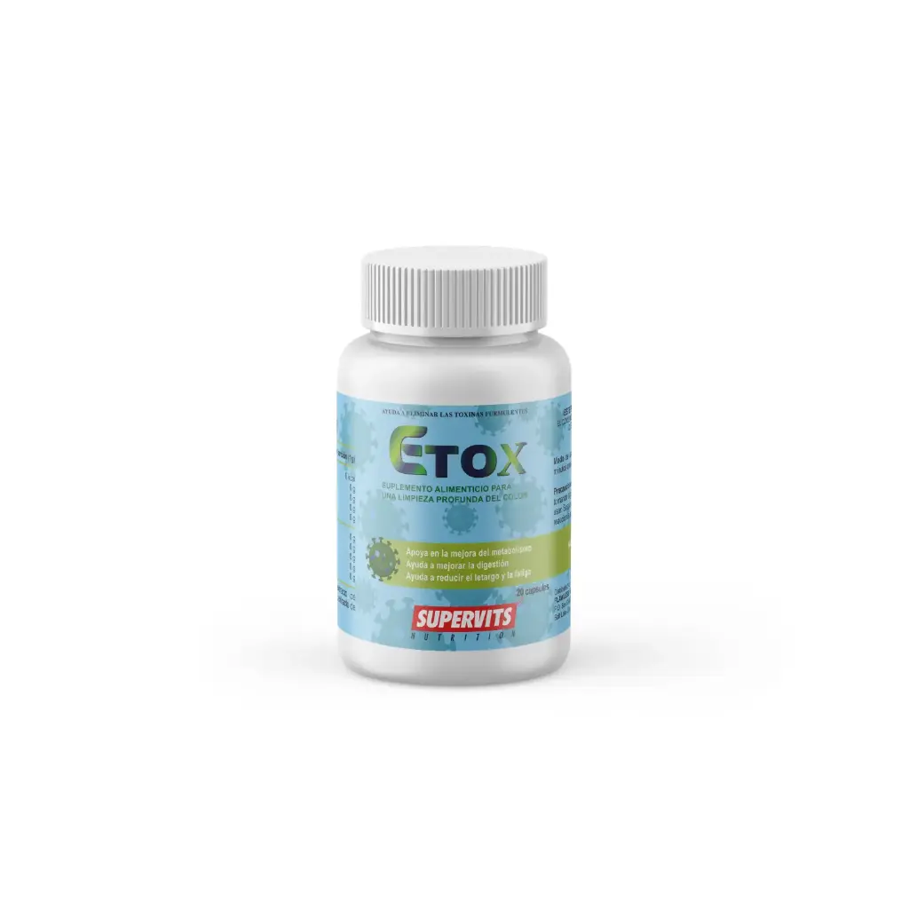 Supervits Suplemento Etox Elimina Los Parásitos Intestinales 20 capsulas 