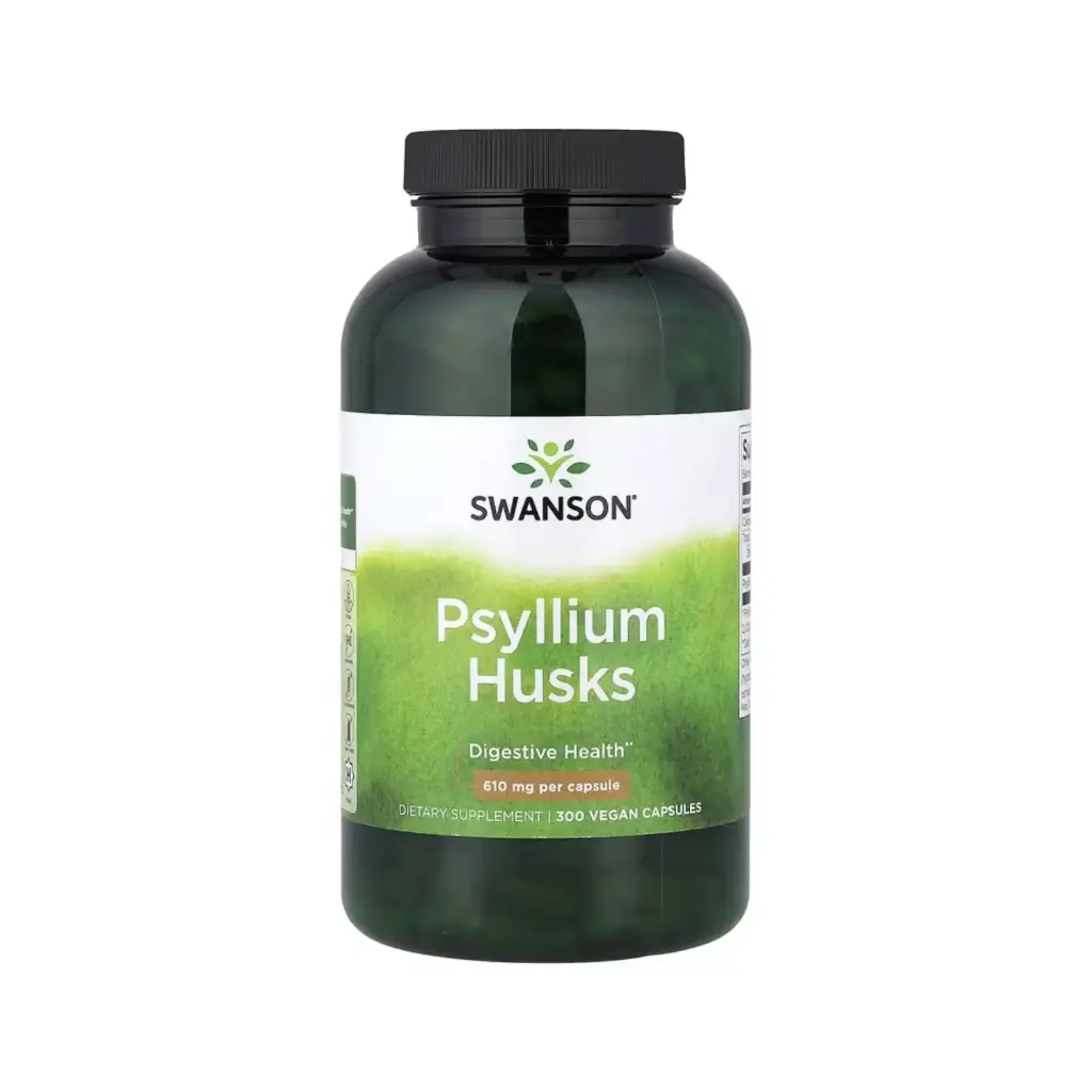 [087614110776] Swanson Psyllium Husks- Cáscaras De Psilio, Salud Digestiva 610 Mg, 300 Cápsulas Veganas