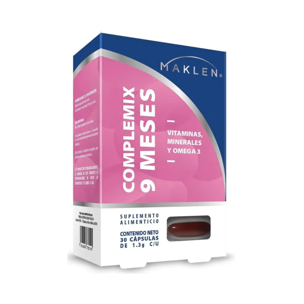 Maklen Complemix 9 Meses 30 Capsulas de 1.3g C/u