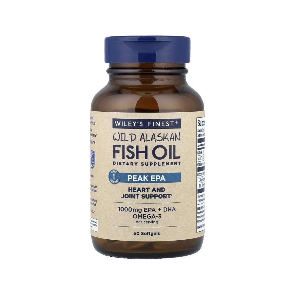 Wiley's Finest, Aceite de pescado salvaje de Alaska, EPA máximo, 60 cápsulas blandas