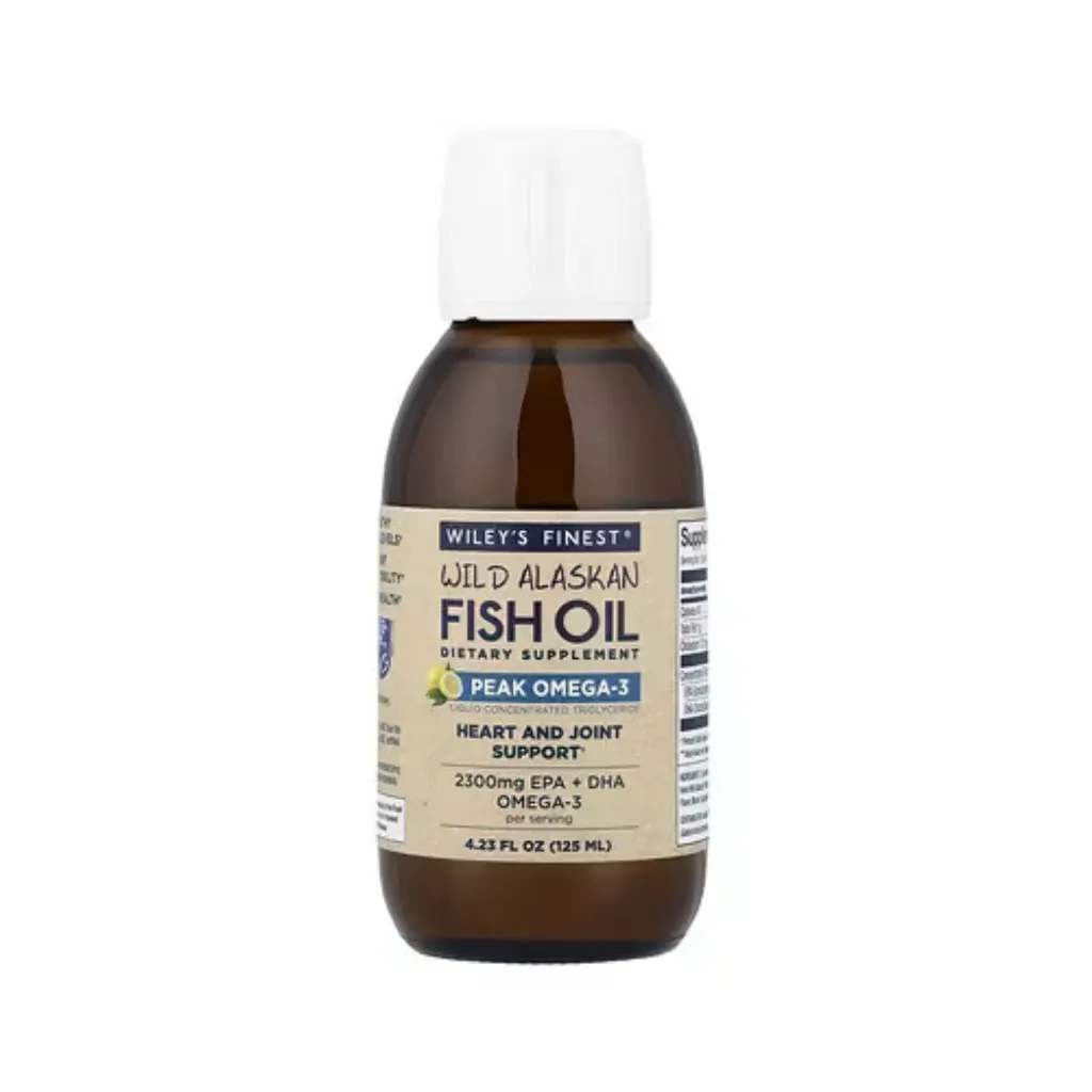 [857188004043] Wiley's Finest, Aceite de pescado salvaje de Alaska, Pico de omega-3, Limón natural, 2300 mg, 125 ml (4,23 oz. Líq.)