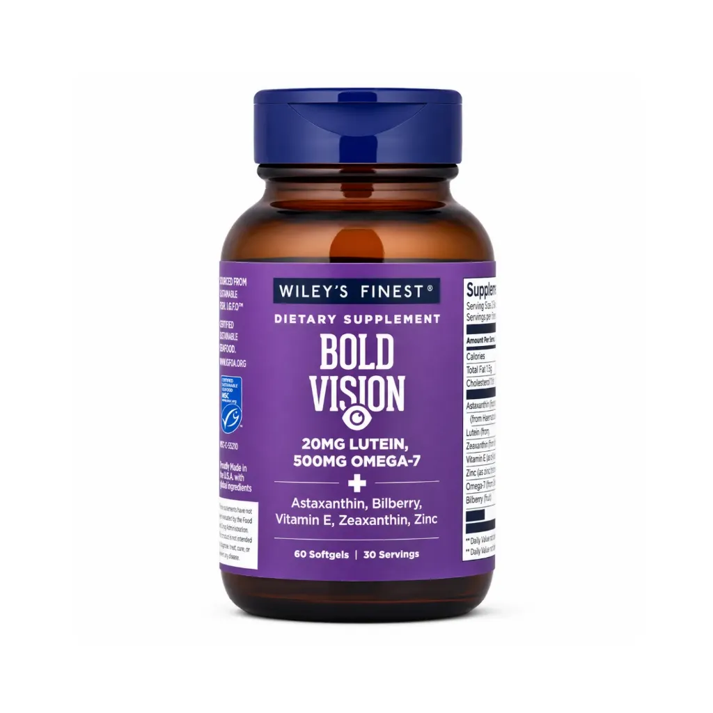 Wileys Finest Bold Vision Con 20mg Lutein + 500mg Omega 7 Con 60 Capsulas Blandas