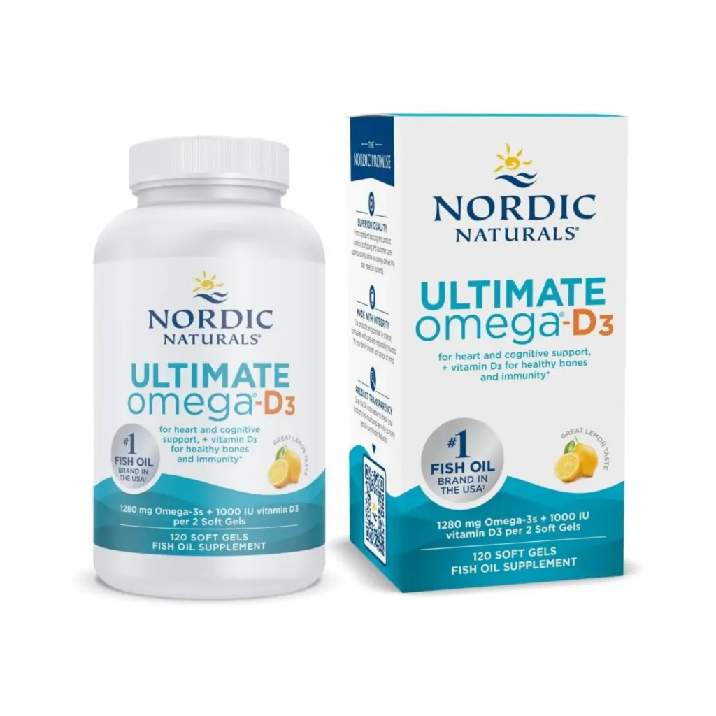 Nordic Naturals Ultimate Omega-D3 1280mg Omega3s + 1000IU Vitamin D3 Con 120 Soft Gels