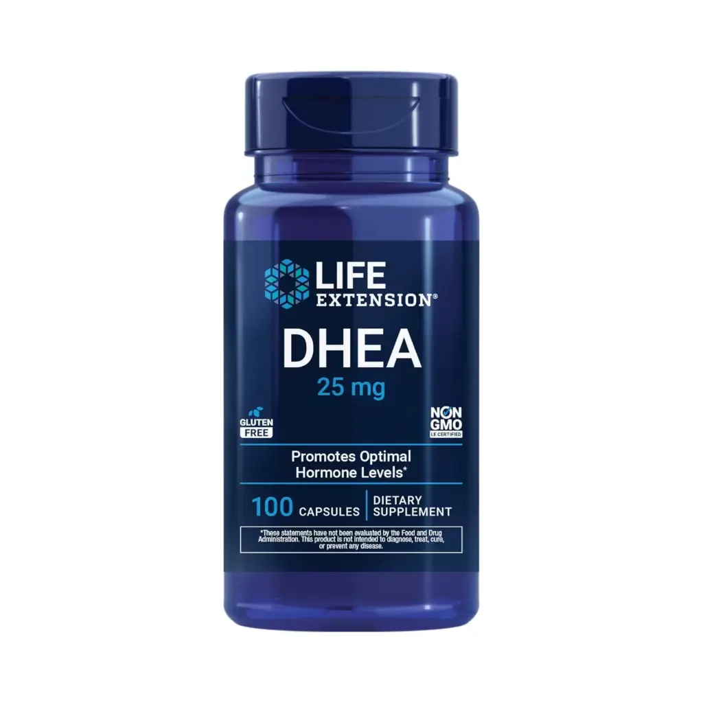 [737870335108] Life Extension, Dhea, 25 Mg, Para un equilibrio hormonal óptimo, salud inmunológica y cardiovascular y antienvejecimiento 100 Cápsulas 