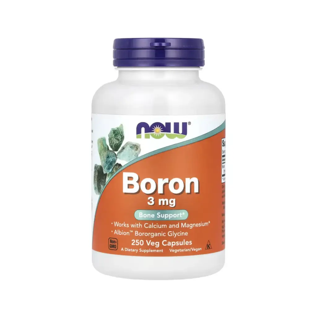 [733739014122] Now Foods Boron 3 Mg, Refuerzo Para La Salud Ósea 250 Cápsulas Vegetales