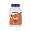 Now Foods L-Prolina 500 mg, Refuerzo Estructural Y Producción De Colágeno 120 Cápsulas Vegetales