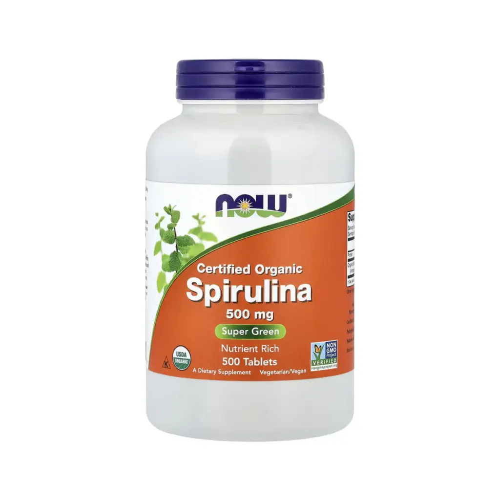 [733739027009] Now Foods Espirulina Orgánica Certificada 500 mg, 500 Tabletas 