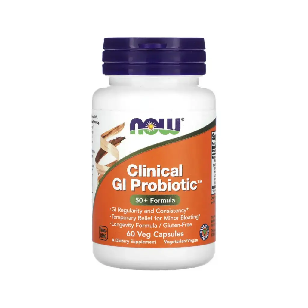 Now Foods Clinical Gi Probiotic, Fórmula Para Mayores De 50 Años, 60 Cápsulas Vegetales