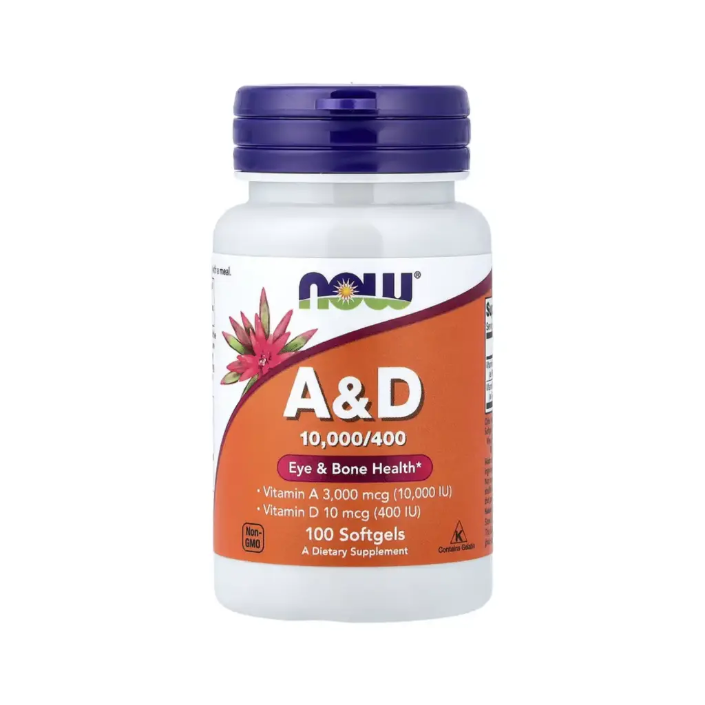 [733739003508] Now Foods Vitaminas A Y D, Salud Ocular Y Ósea 100 Cápsulas Blandas