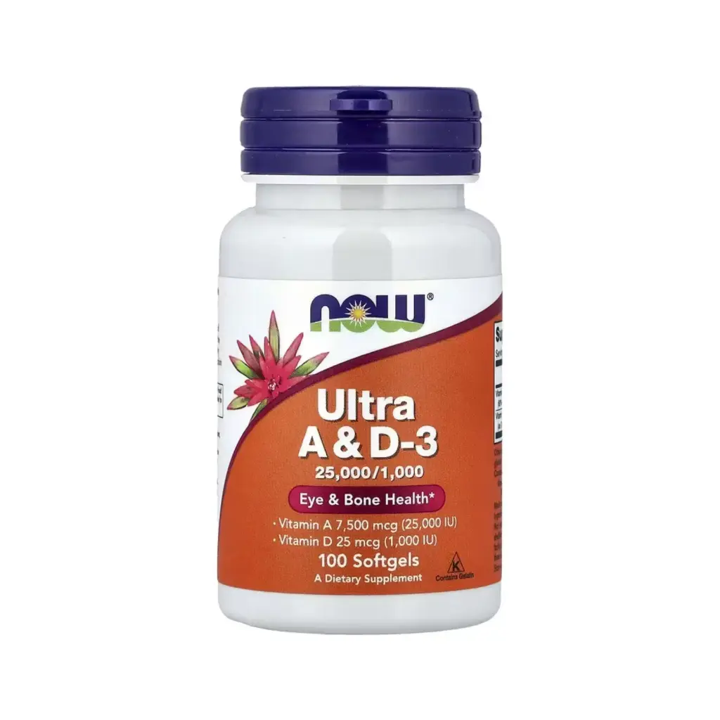 Now Foods Ultra A Y D3, Salud Ocular Y Ósea 100 Cápsulas Blandas