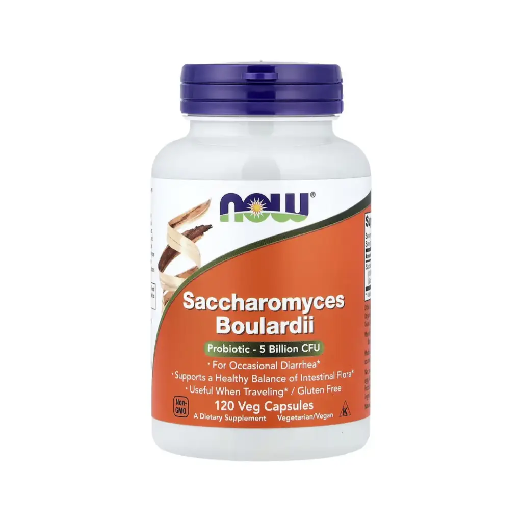 Now Foods Saccharomyces Boulardii 5 Billones De UFC, Promueve Un Equilibrio Saludable De La Flora Intestinal 120 Cápsulas Vegetales